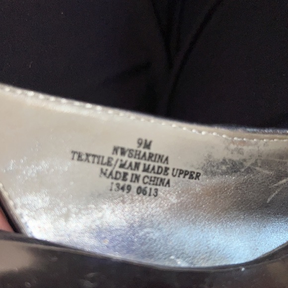 Nine West silver Sharina peep toe sling back Prom Dance - Picture 4 of 6